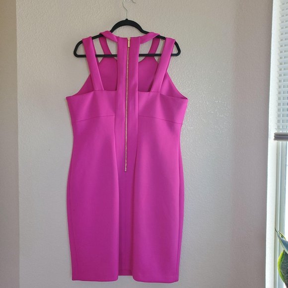 CALVIN KLEIN PLUS SIZE BACK ZIP DRESS 16 PINK - Picture 8 of 11
